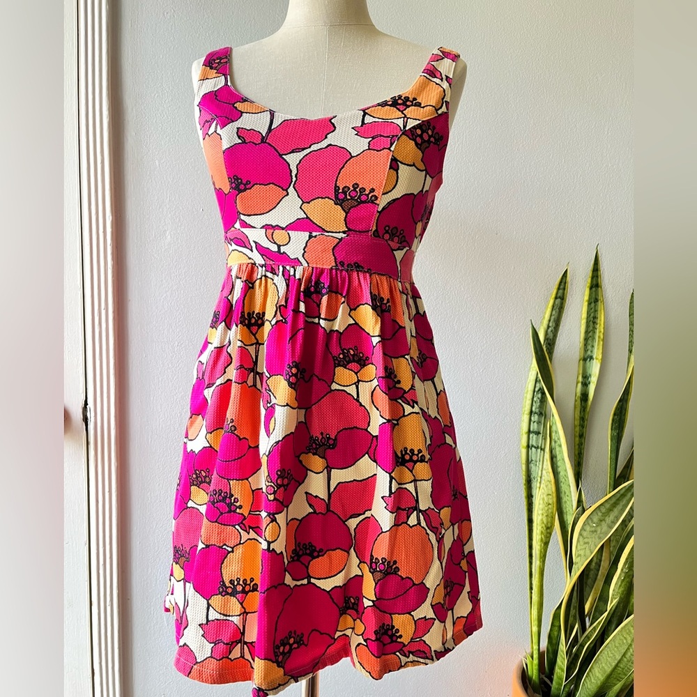 Judith March•.Vintage Y2K Pink Poppy Dress•Sz Small